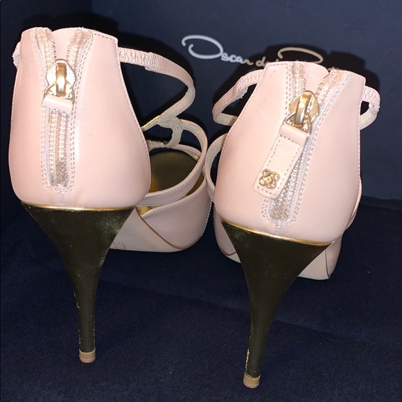 NWT Oscar de la Renta pink and gold platform pumps - Picture 6 of 6